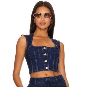 Superdown Denim Crop Top Size L NWT